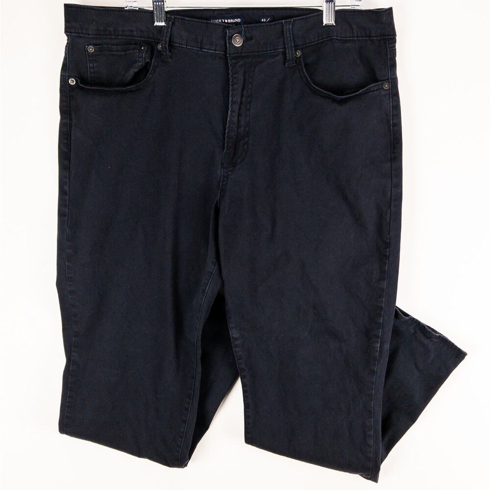 Lucky Brand 121 Slim Straight Men's Jeans W40 L32 Dark Blue Stretch Chambray